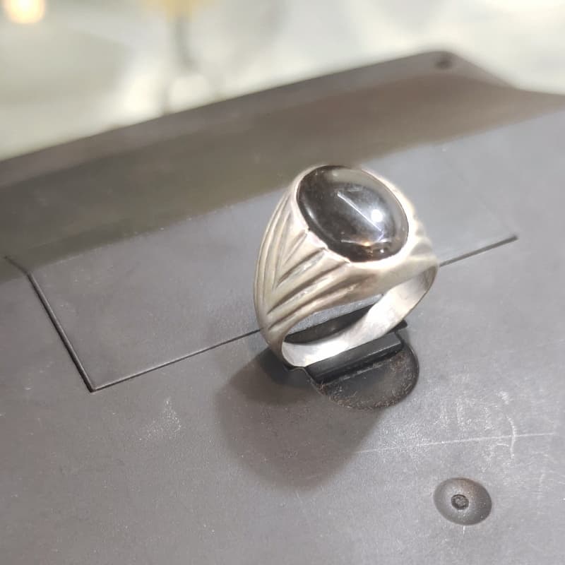 Silver Ring with black stone