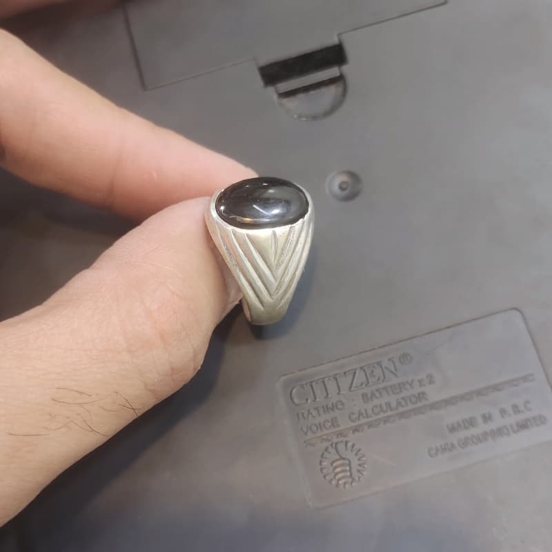 Silver Ring with black stone